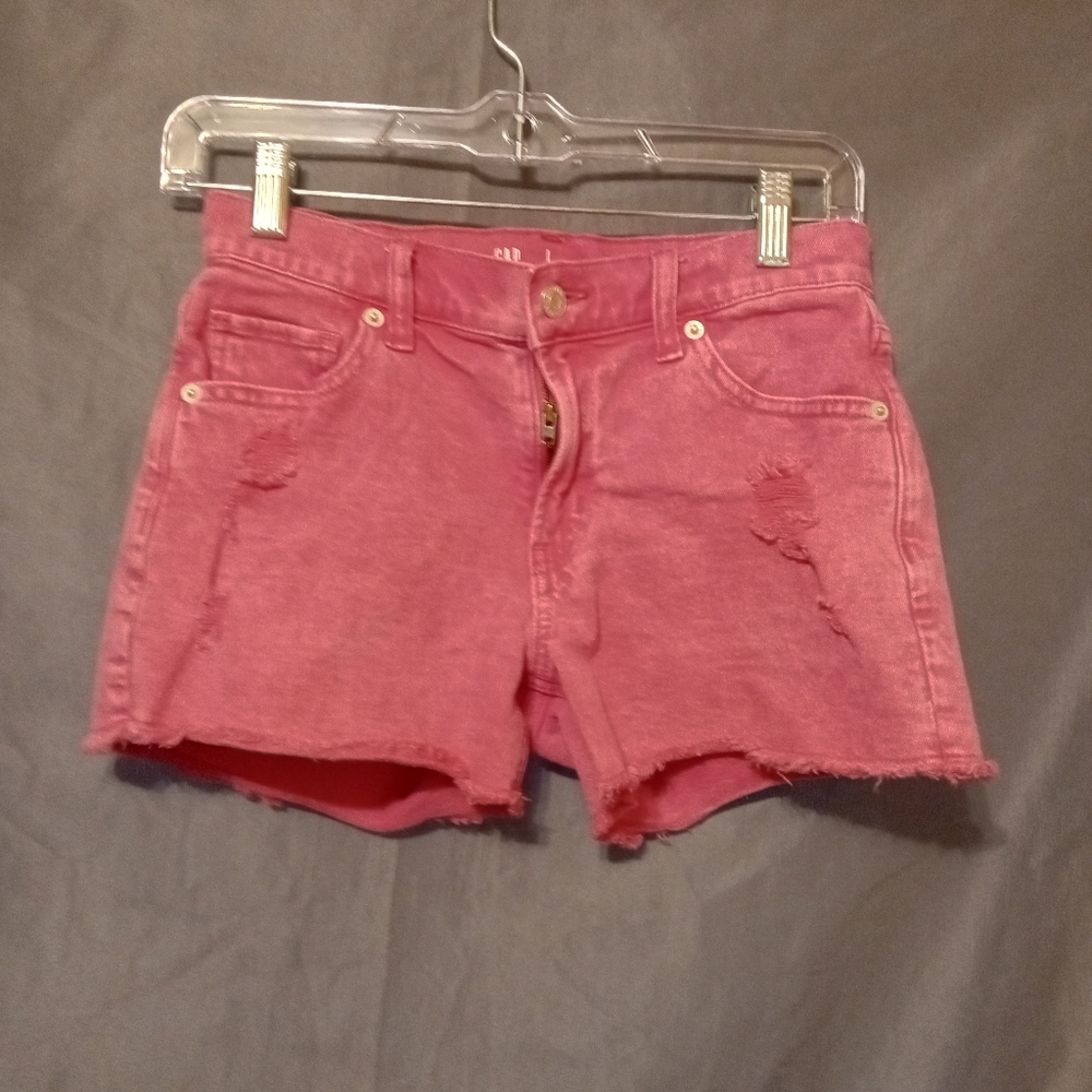 The Gap pink distressed denim shorts